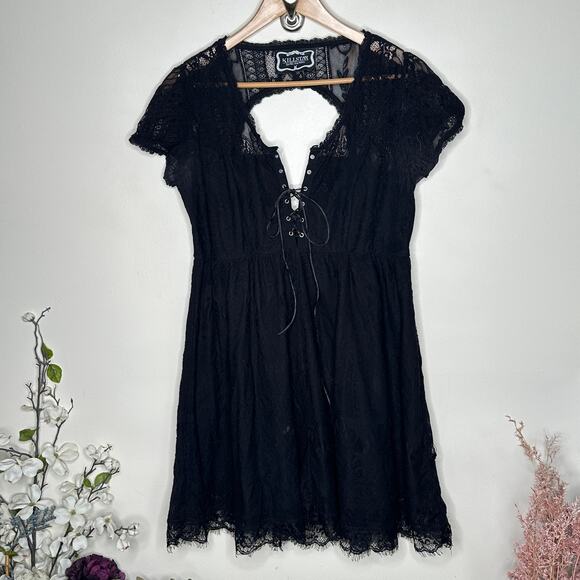 KILLSTAR Bella Morte Lost Babydoll Lace Dress Black Sz XL {LL2} - Picture 4 of 7